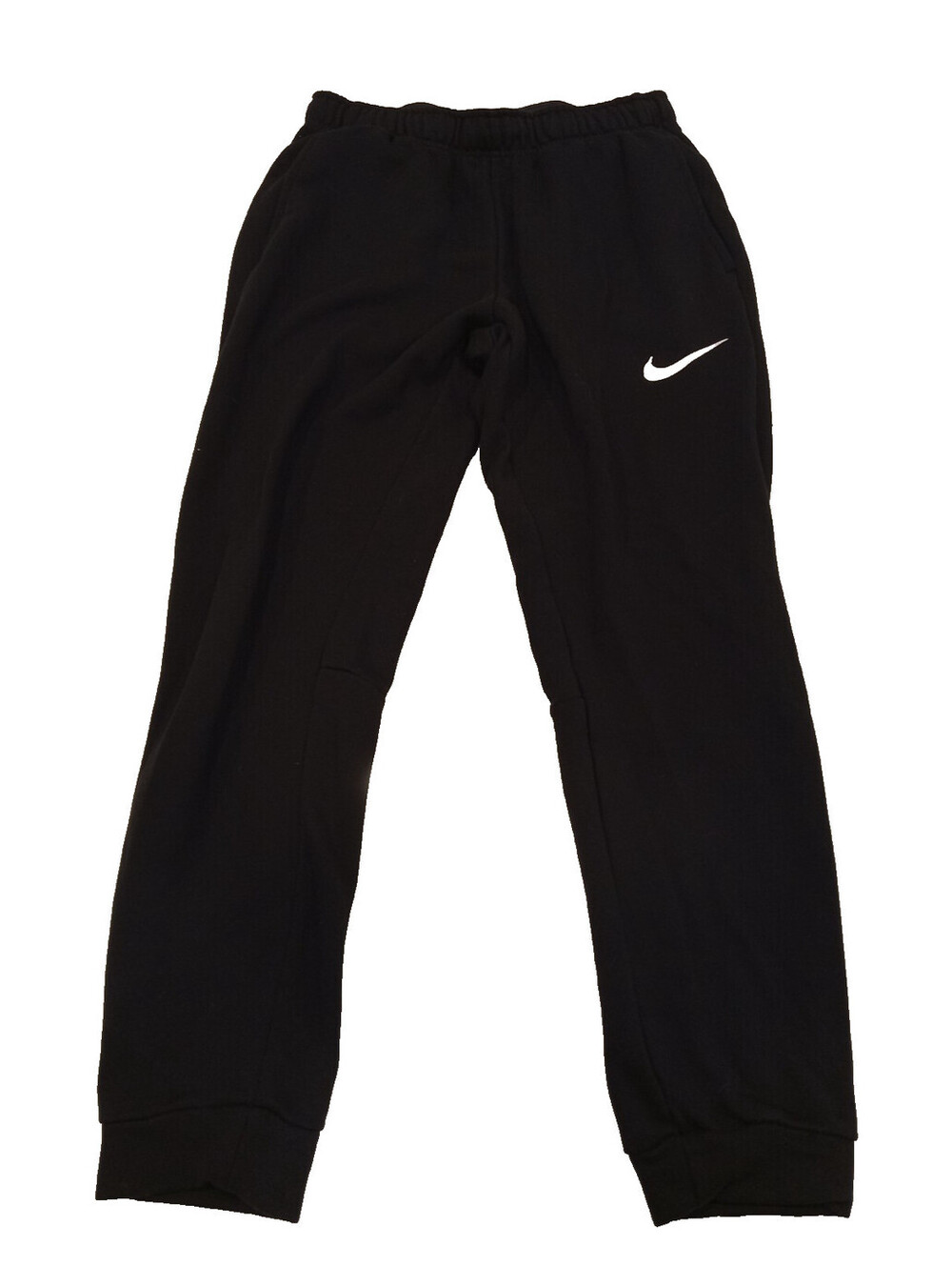 Nike Sweatpants Mens Medium Black Fleece Cuffed Joggers White Swoosh Logo M